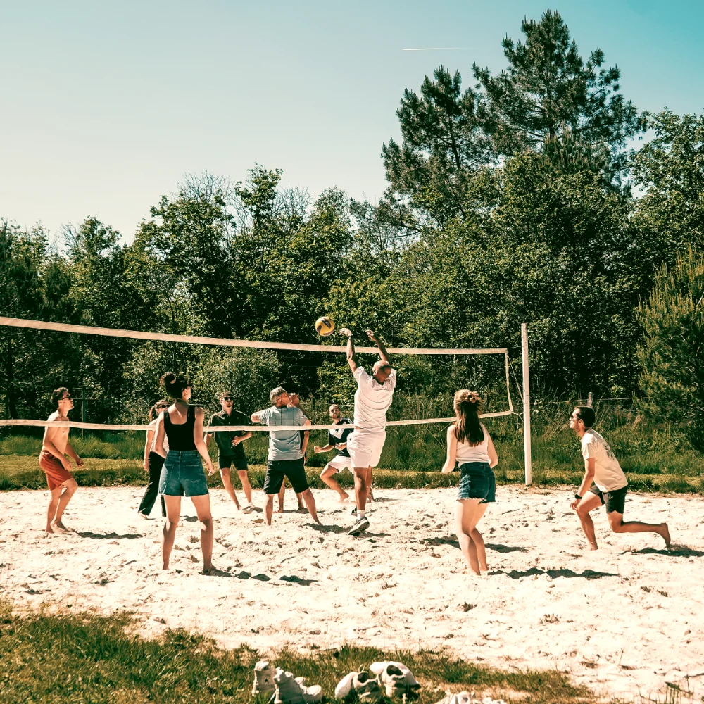 terrain beachvolley ou badminton au camping